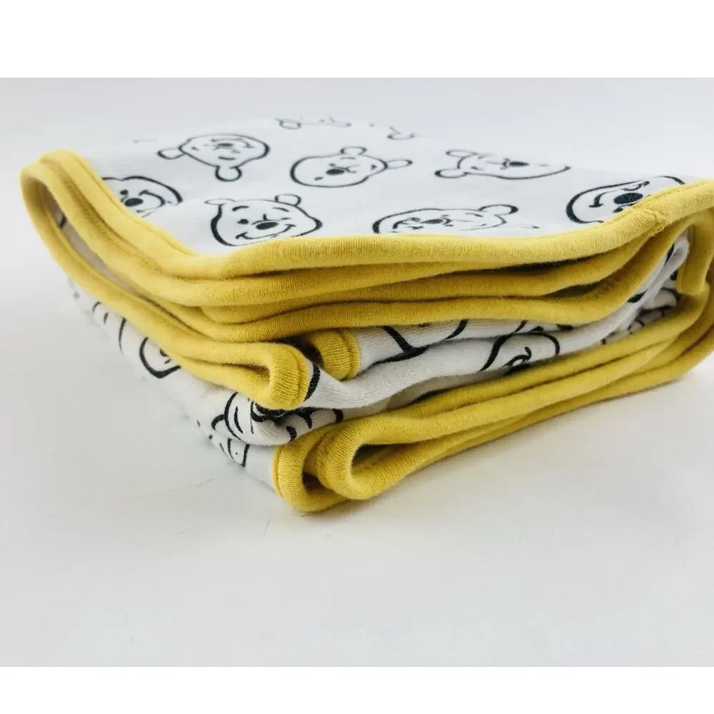 Rare Disney Winnie The Pooh 100% Cotton Baby Blanket Faces Black White Amazon Ye